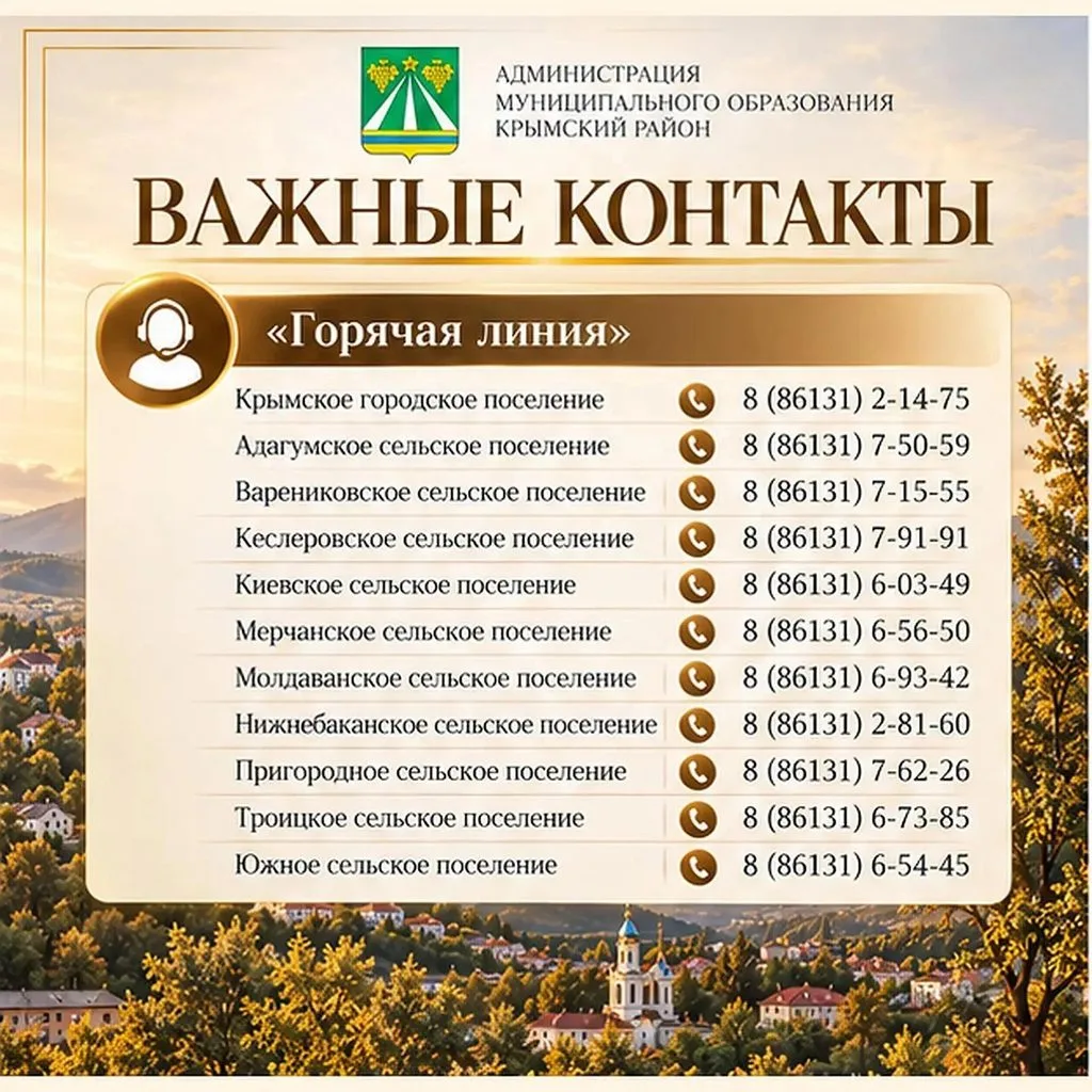 Куда звонить при аварии: памятка контактов ЖКХ Крымского района